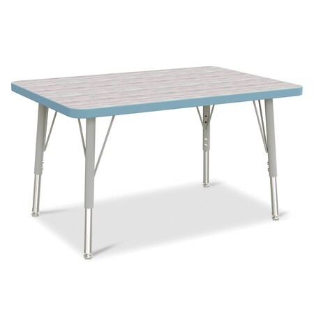 Jonti-Craft Berries Rectangle Activity Table, 24 in. x 36 in., E-height, Driftwood Gray/Coastal Blue/Gray 6478JCE452
